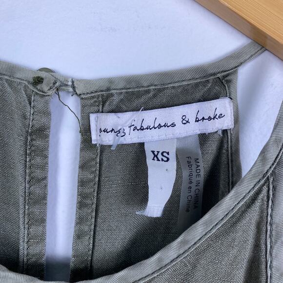 Young Fabulous & Broke Diego Linen Blend Jumpsuit Army Green XS - Picture 4 of 8